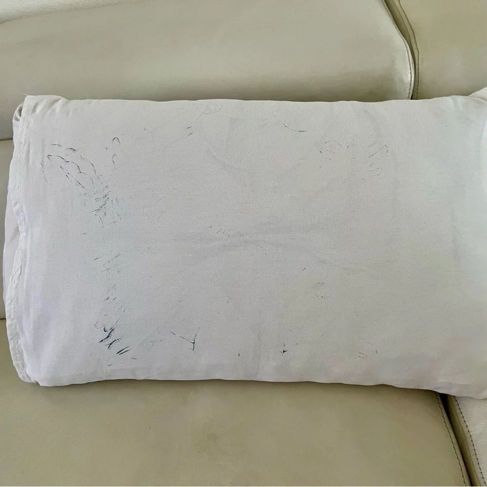 Embroidered Pillow with Birds and Flowers 17/26 inches